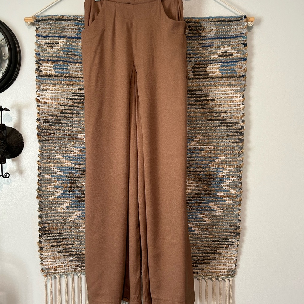 Newport News Brown Wide-Leg Pants